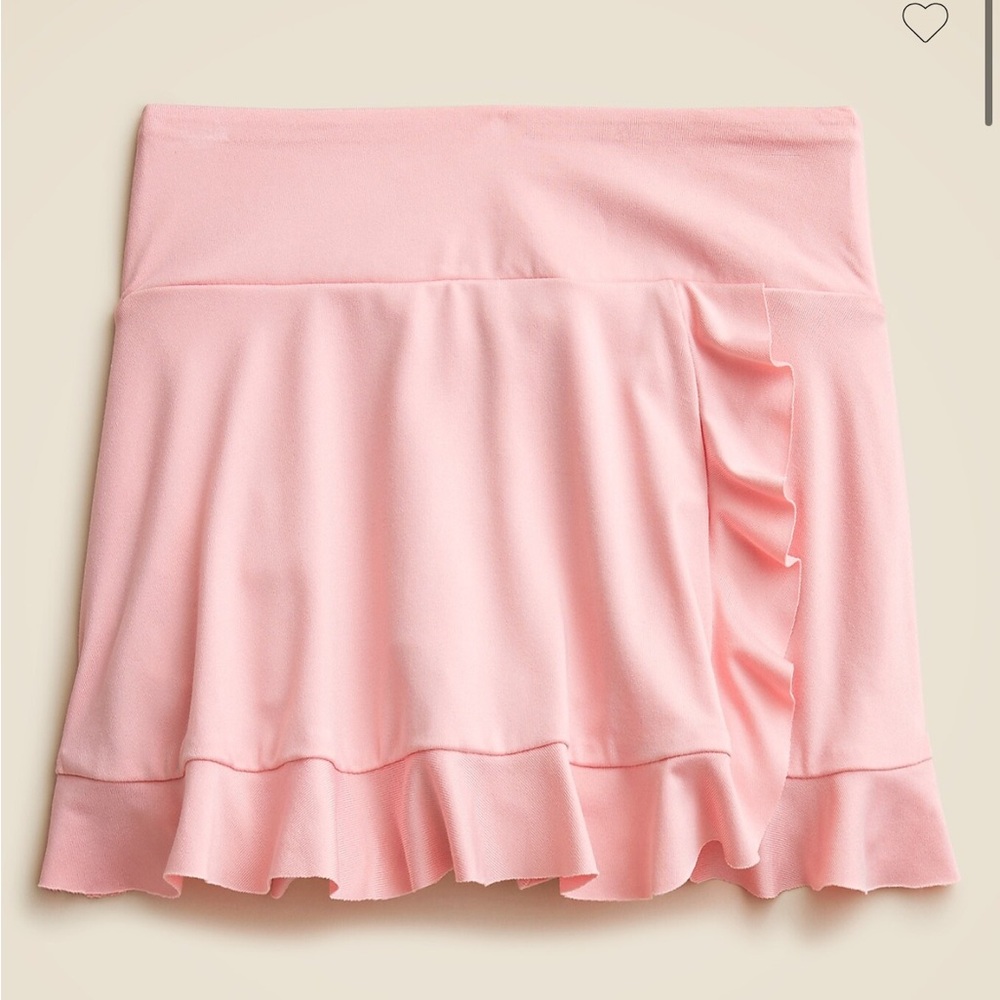 New with tags J.Crew girls Pink Ruffle skort skirt shorts in performance jersey